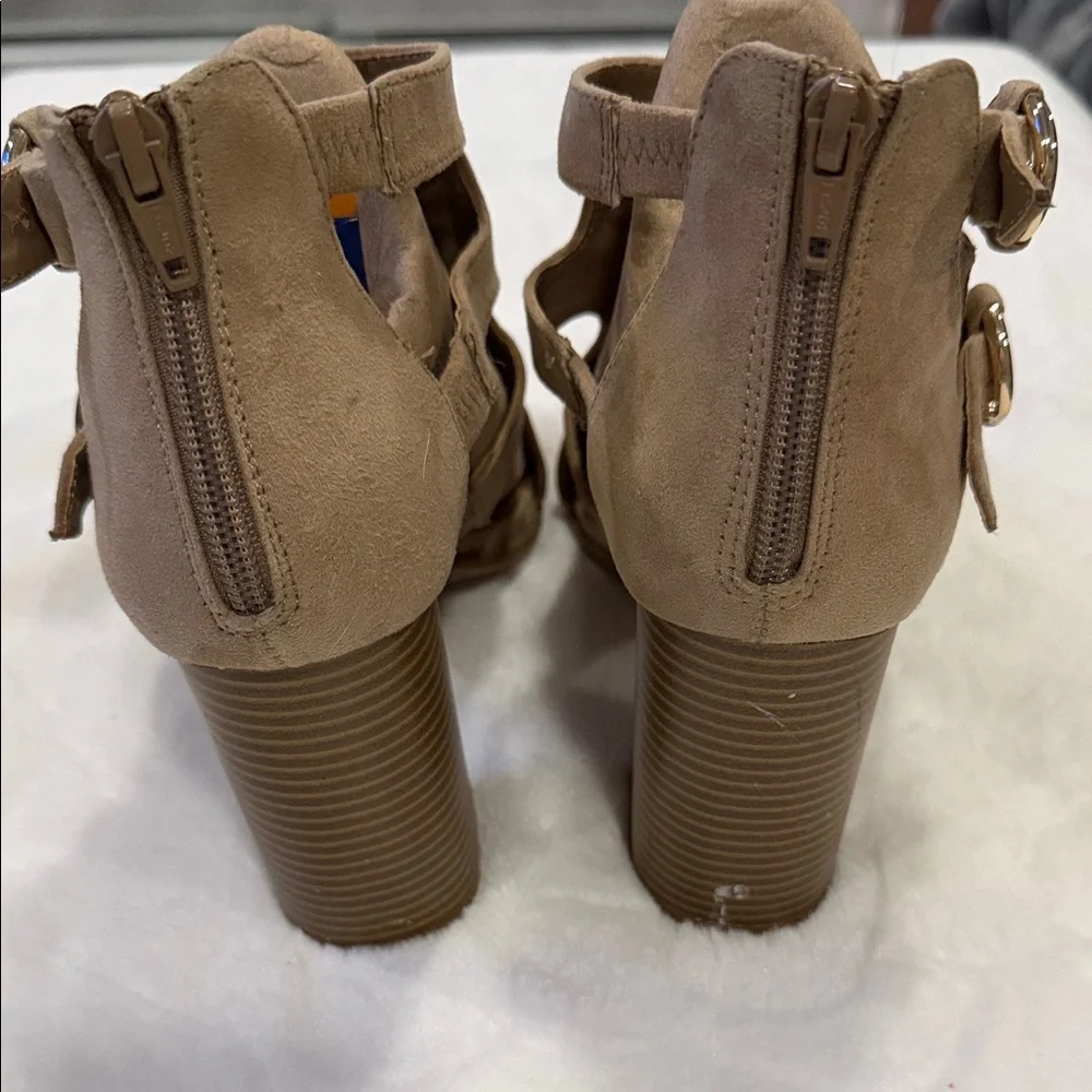 Apt. 9 Beige Strappy Block Heels